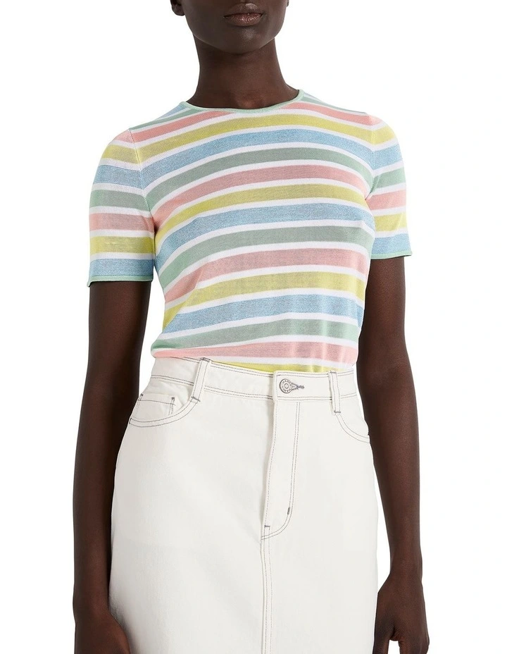 Sea-Foam Alone Top in Seafoam Stripe