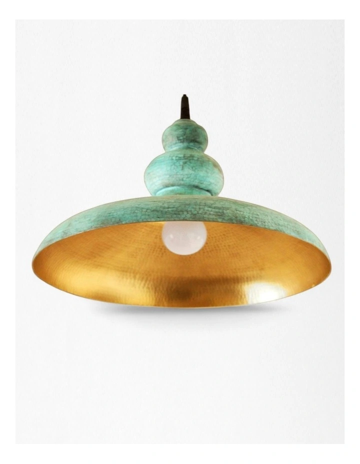 Hand-Beaten Brass Tomb Pendant Light