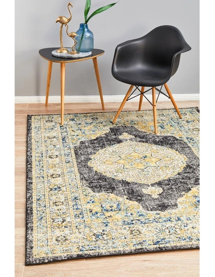 Century Rug 955 in Yellow/Charcoal