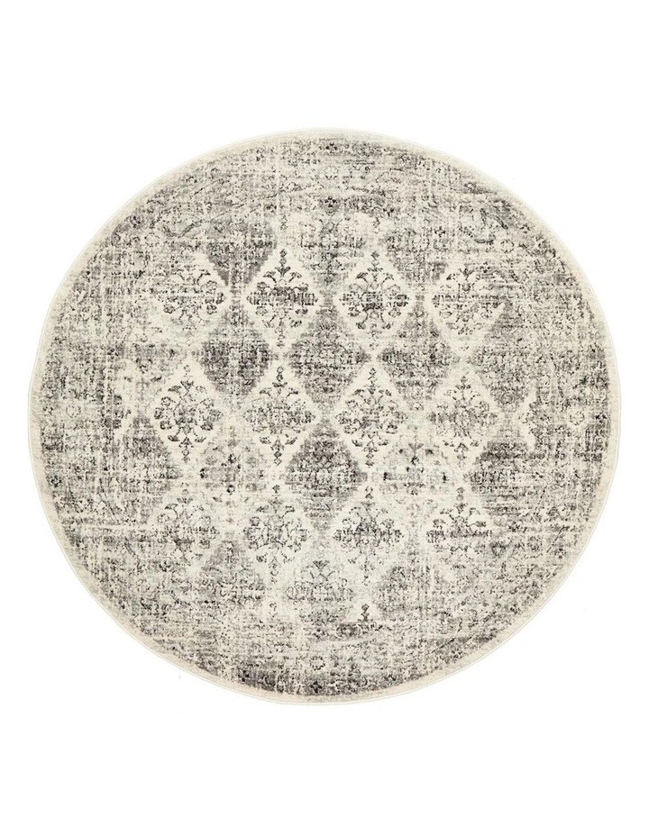 Century Round Rug 999 in Grey