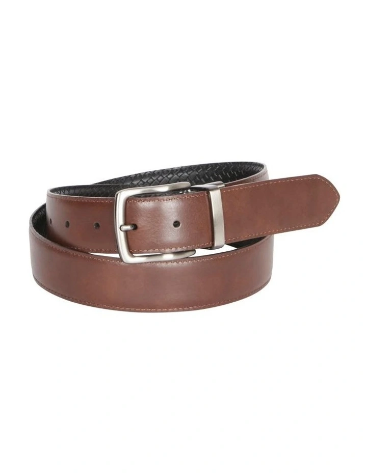 Basket Weave Belt in Black/Brown