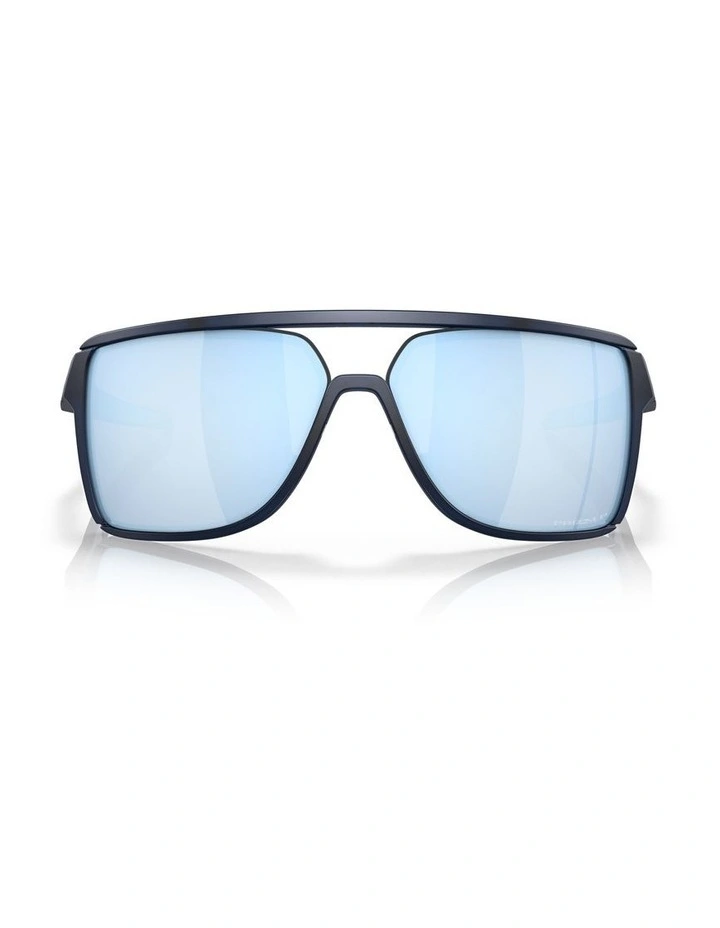 Castel Polarised Sunglasses in Matte Trans Blue