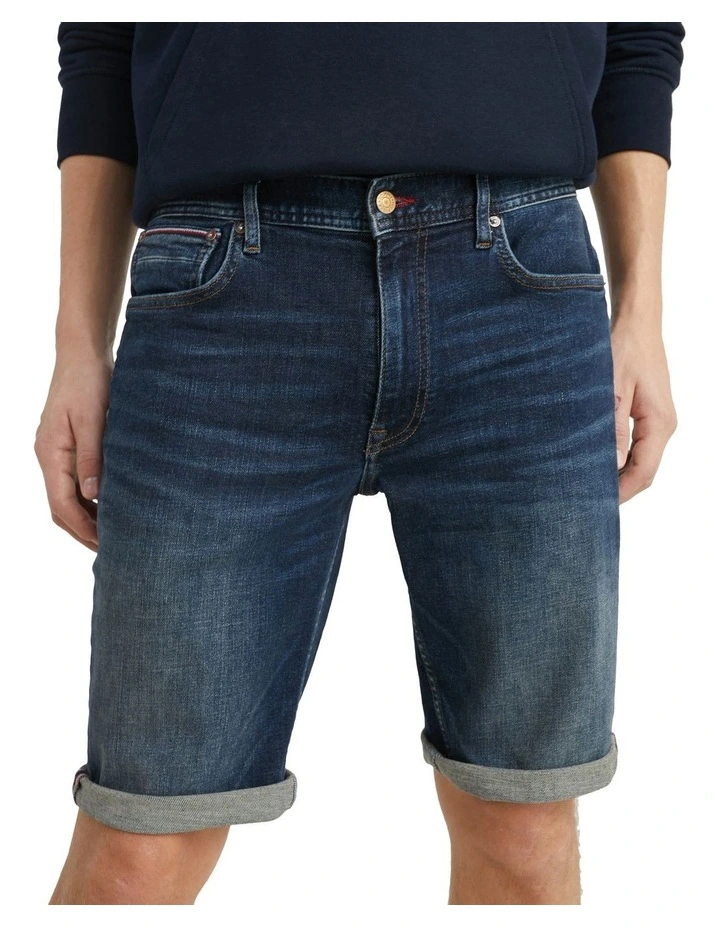 Brooklyn Faded Denim Shorts in Blue