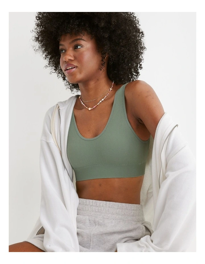 Seamless Padded Bralette in Sprout Green