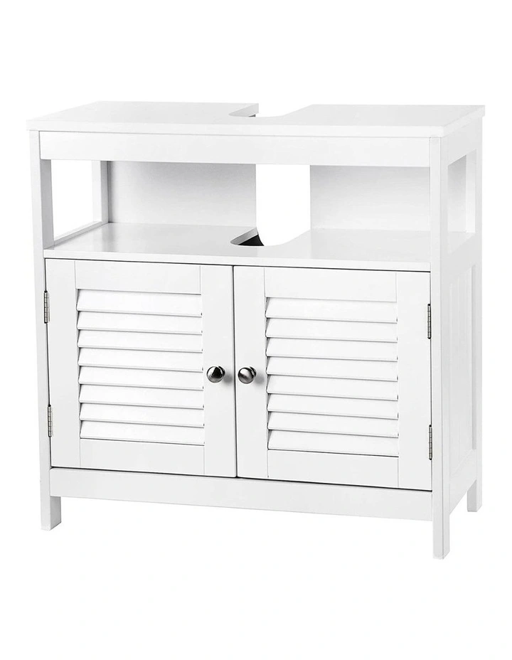 Under Sink Cabinet with 2 Doors in White