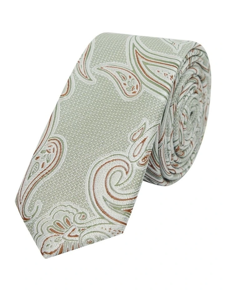 Alaska Paisley 5cm Tie in Sage