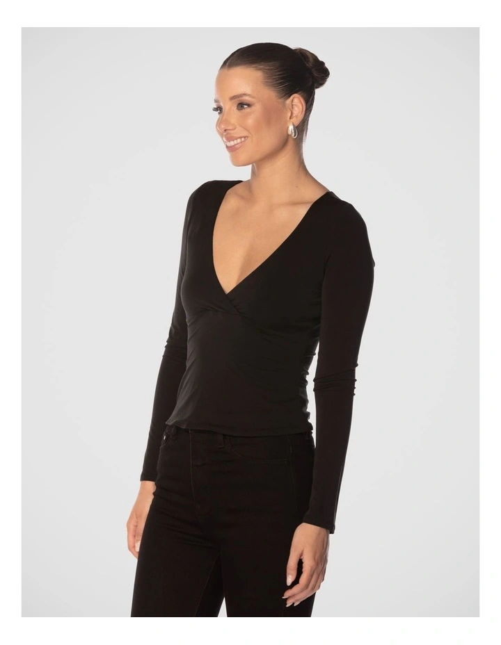 Chaya V Neck Top in Black