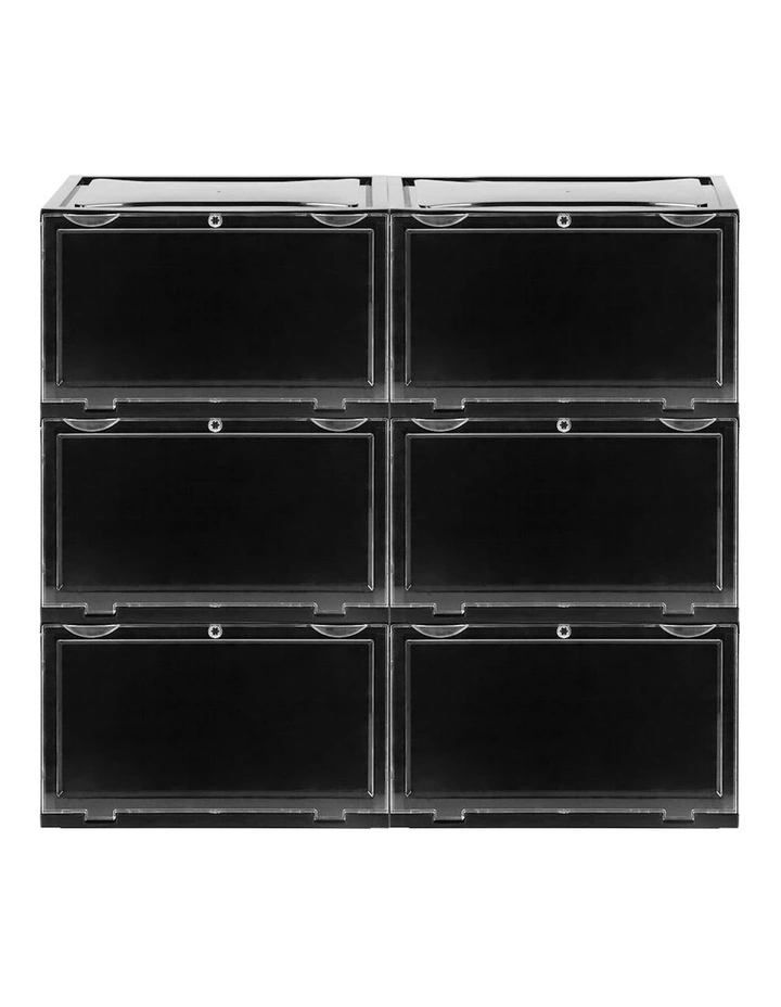 Shoe Box Acrylic Sneaker Display Case 6 Piece in Black