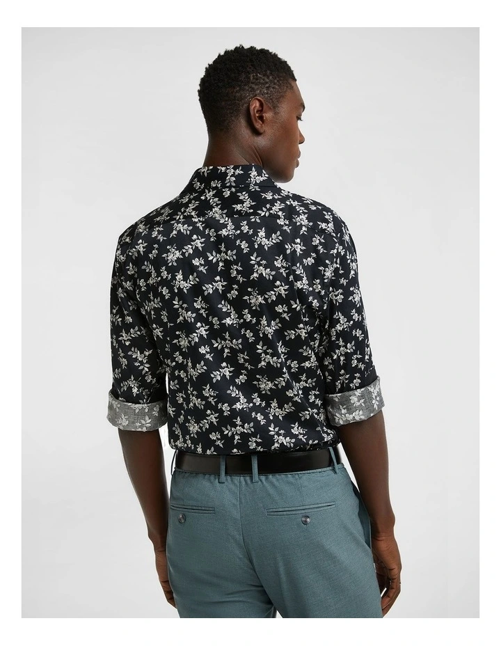 Antoni Slim Floral Shirt in Black