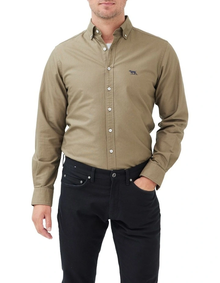 Gunn Oxford Sports Fit Shirt in Olive