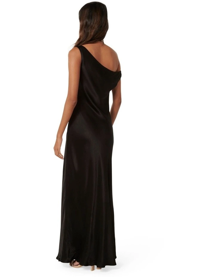 Blake Tipped Shoulder Maxi Dress in Black