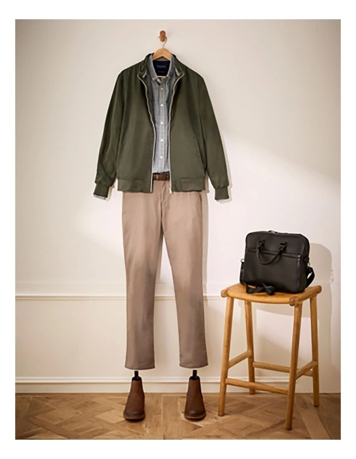 Breckland Stretch Textured Chino Pant in Camel