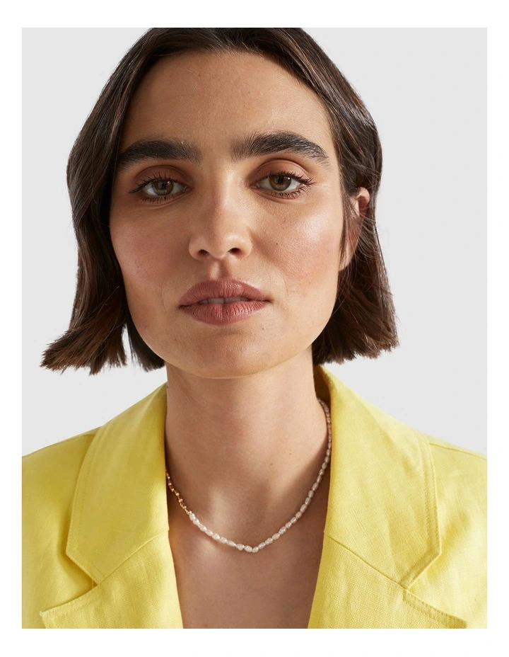 Mini Pearl Necklace in Gold
