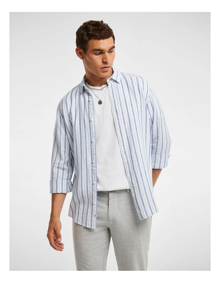 Hendy Stripe Shirt in Blue