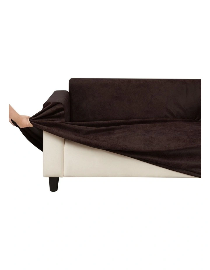 Premium Faux Leather 2 Seater Couch Sofa Cover in Dark Brown