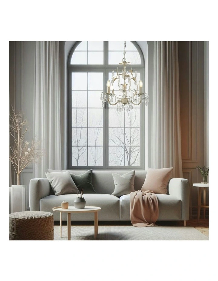 Stella 3 Lights Chandelier in Gold