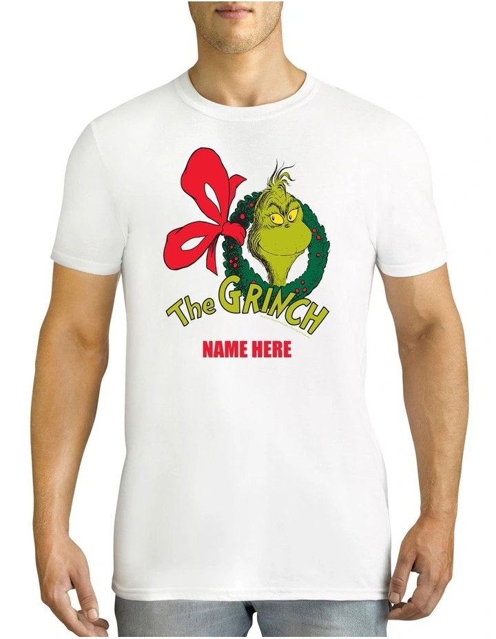 Men's Dr.Seuss The Grinch Xmas Personalised Cotton T Shirt
