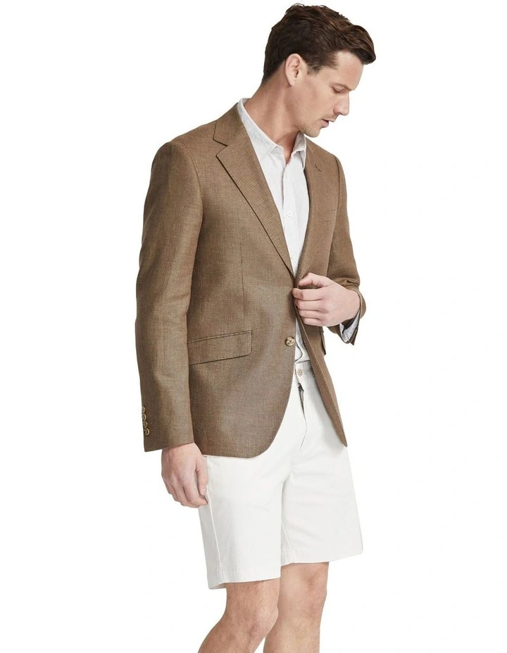 Blake Linen Blend Blazer in Olive