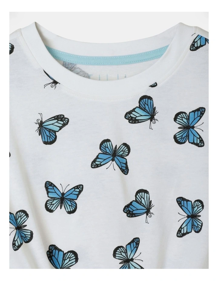 Essentials Tie Front Tee in White