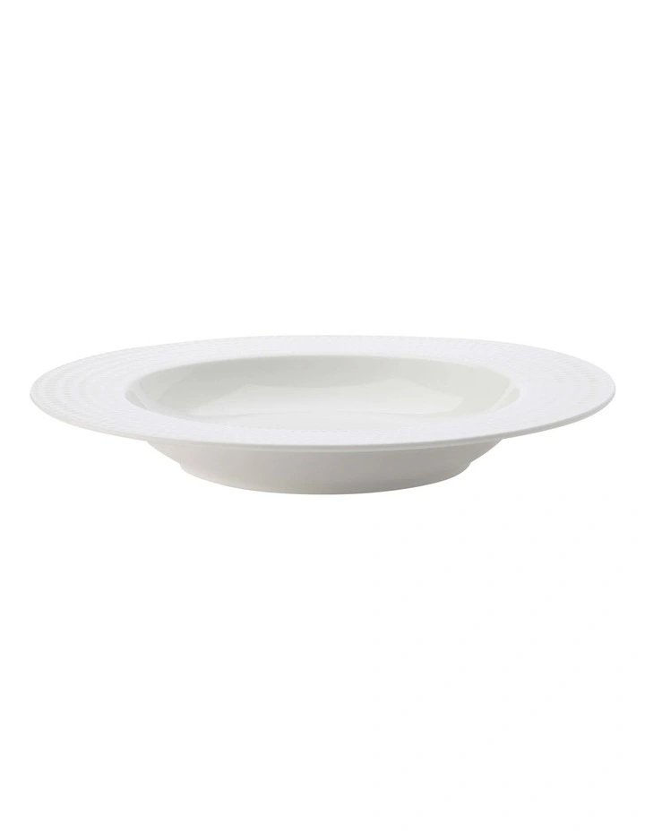 Basics Diamonds Rim Soup Bowl 22.5cm in White