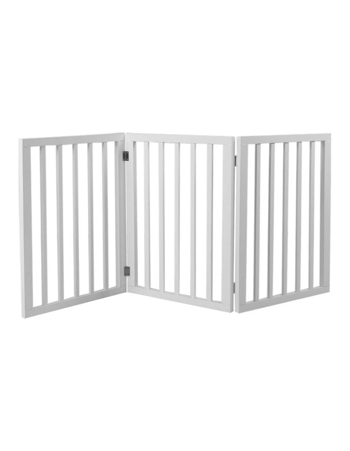3 Panel Wooden Dog Fence in White
