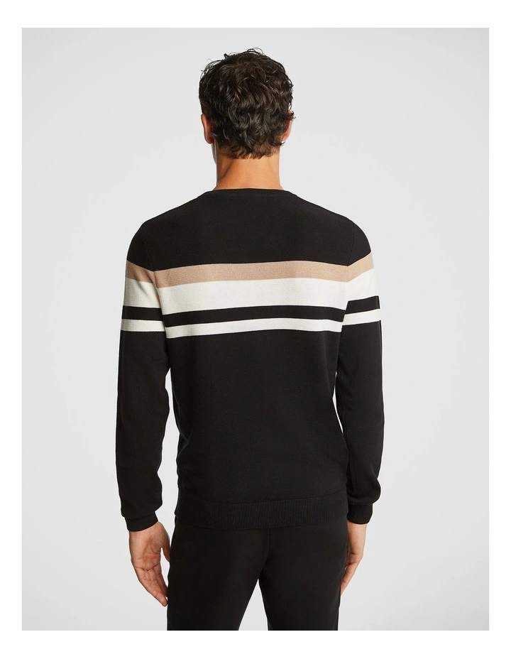 Luis Splice Knit Sweater in Black
