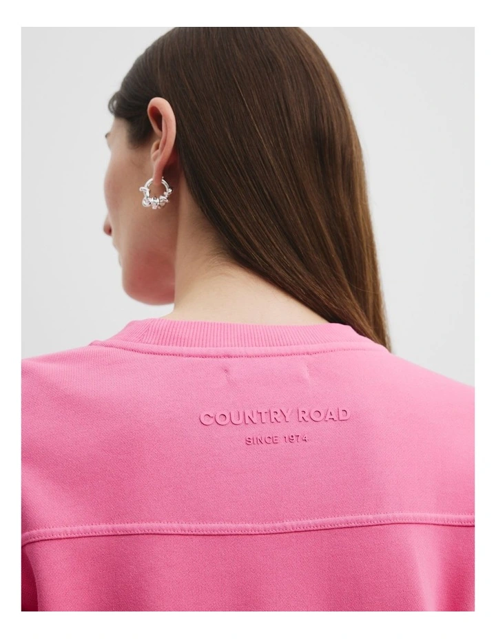 Crop Sweat in Pink Punch