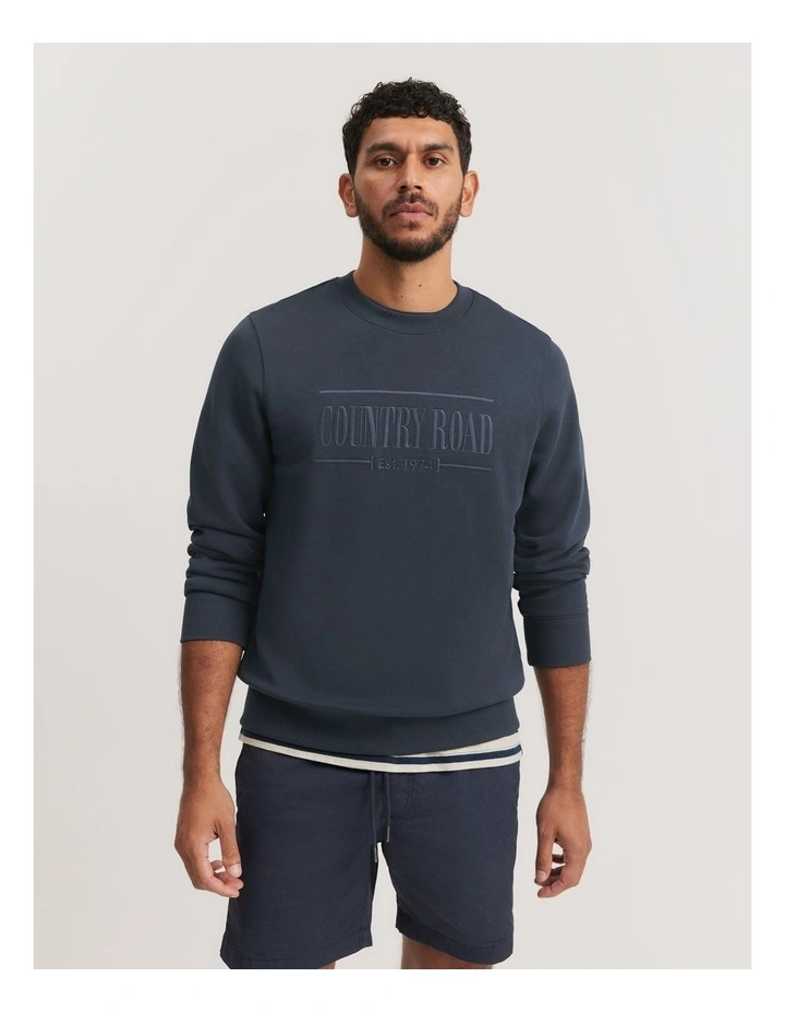 Verified Australian Cotton Heritage Sweat in Navy