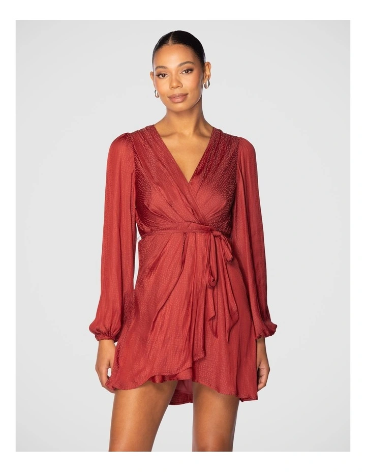 Virgil V Neck Mini Dress Red