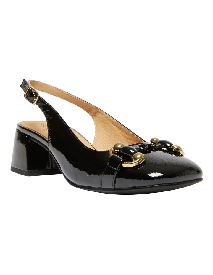 London Heeled Shoes in Black Patent