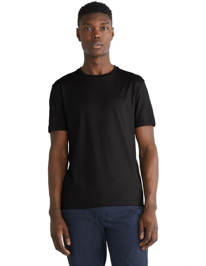 Smooth Cotton T-shirt in Black