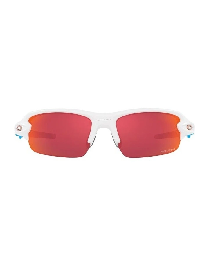 Flak Xxs Kids Sunglasses in Matte White/Red