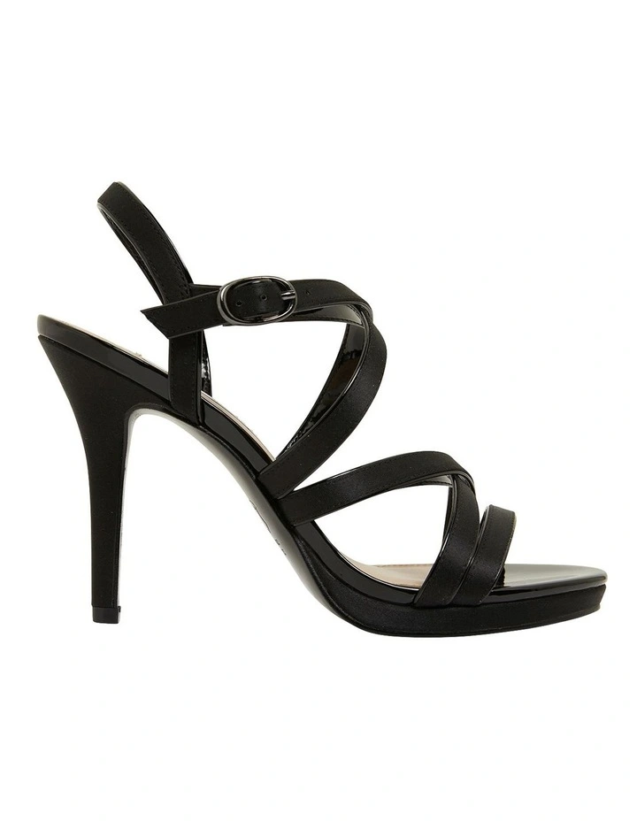 Reatha Noir Satin Sandals