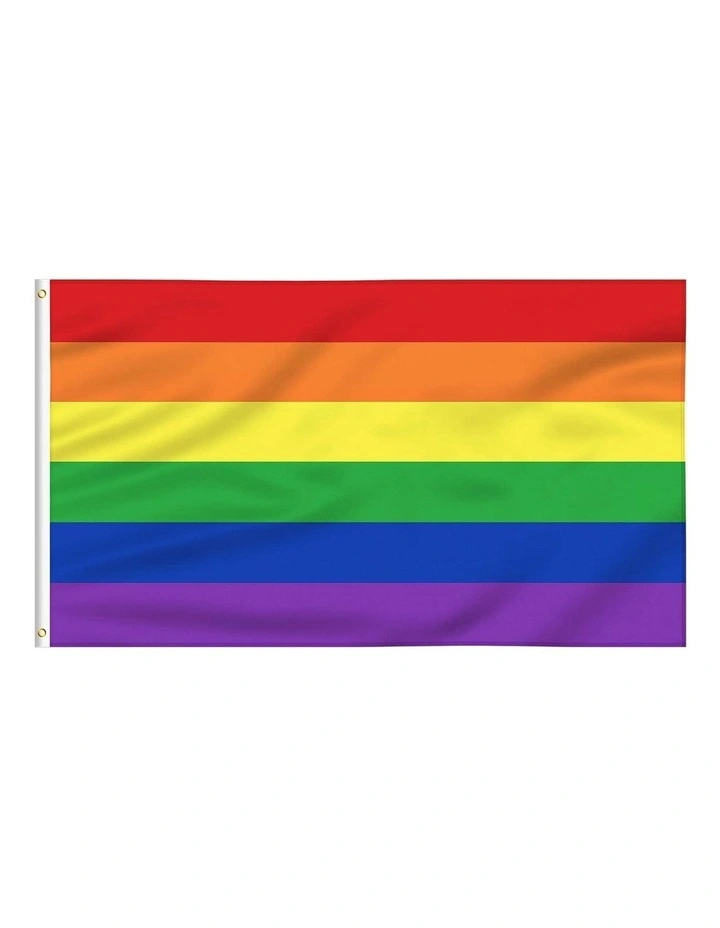 Deluxe Rainbow Outdoor Banner With Metal Eyelets 150X90Cm 3X5 in Multi
