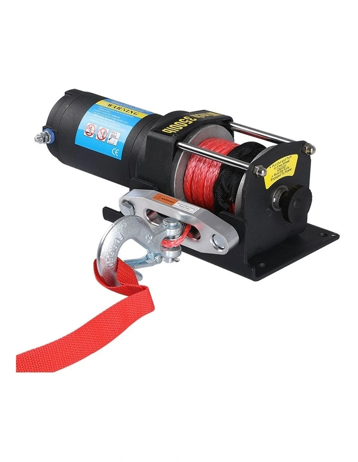12V 4WD 3500LB Car Electric Winch in Black/Red