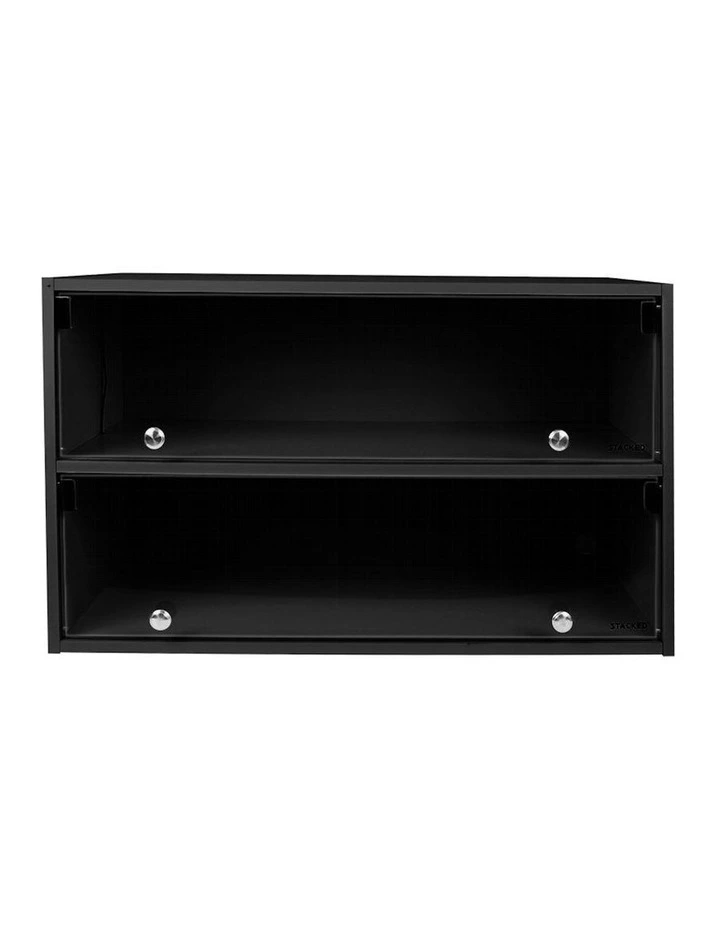 Shoes Storage Cabinet LED Display Case Lighted in Black