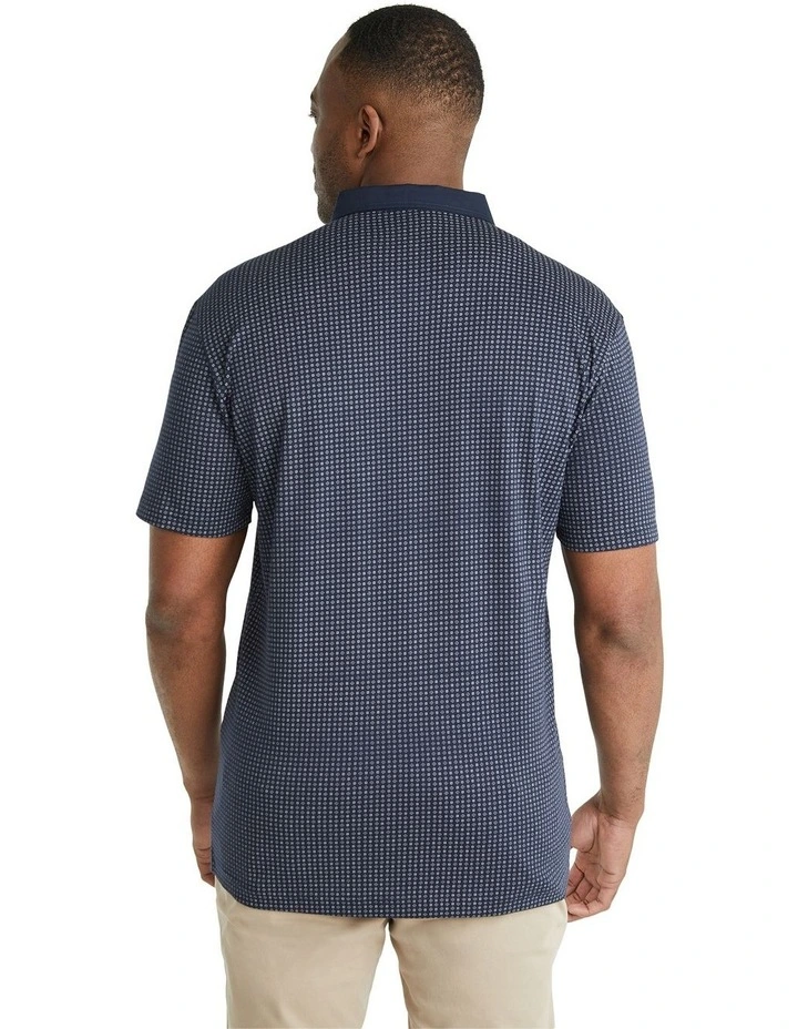 Bedford Print Polo Shirt in Navy