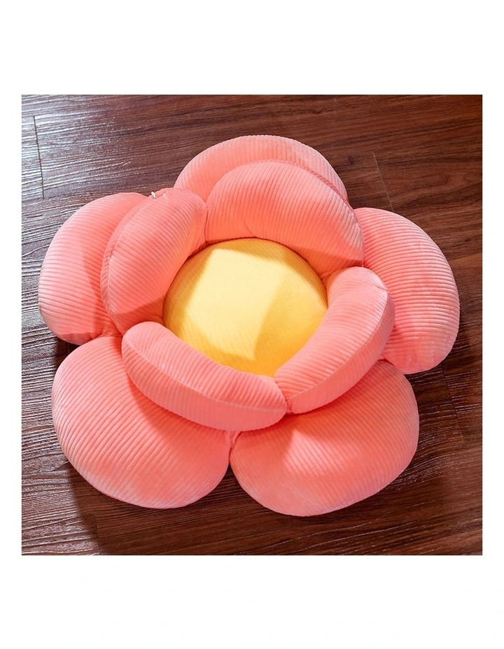 Double Flower Shape Cushion in Red