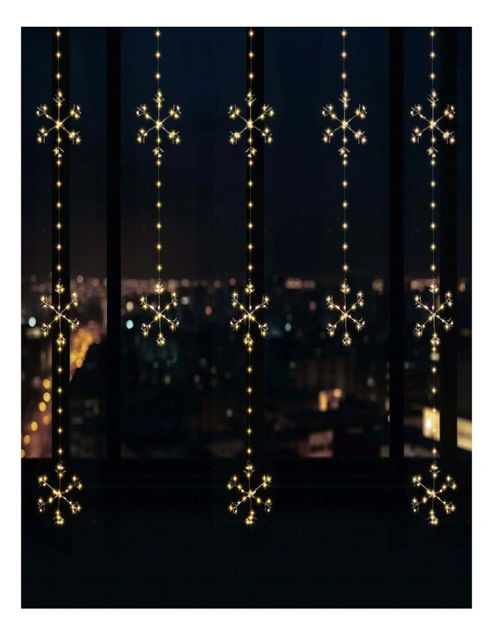 390 LED Snowflake Curtain Lightin Warm White