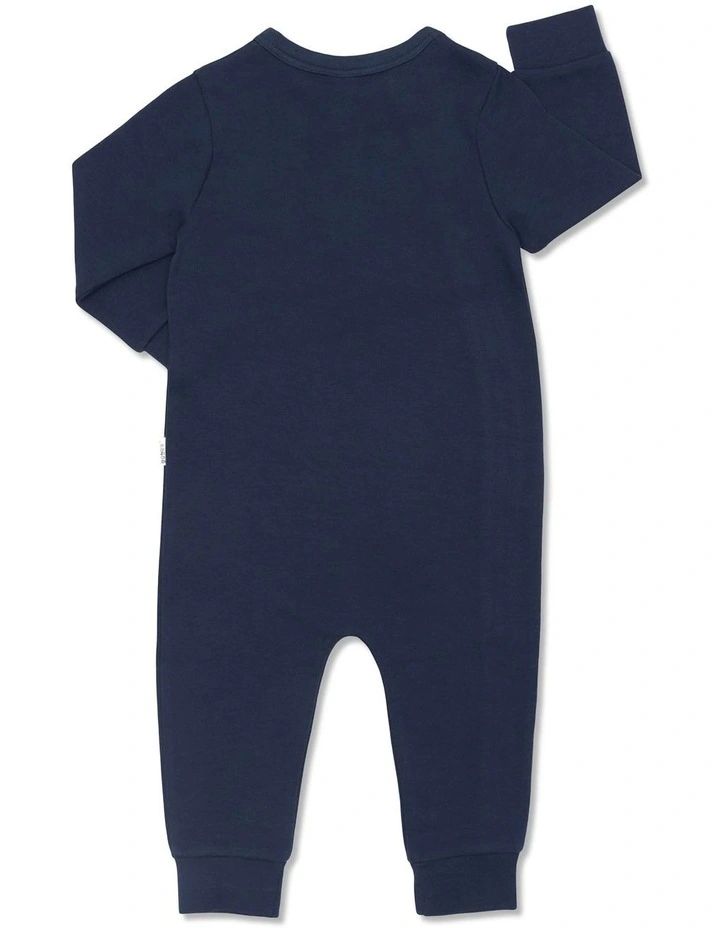Baby Tech Sweats Zip Wondersuit in Almost Midnight