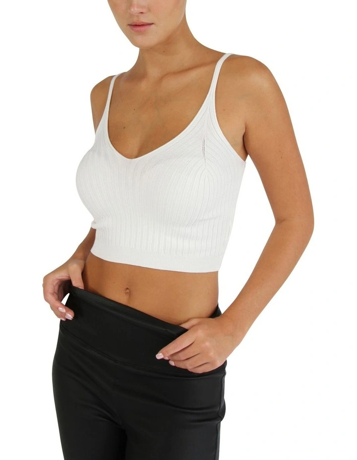 All I Need Knit Crop Top in Cream