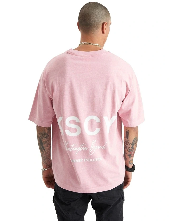 Hungtington Heavy Oversized Tee in Pigment Salmon