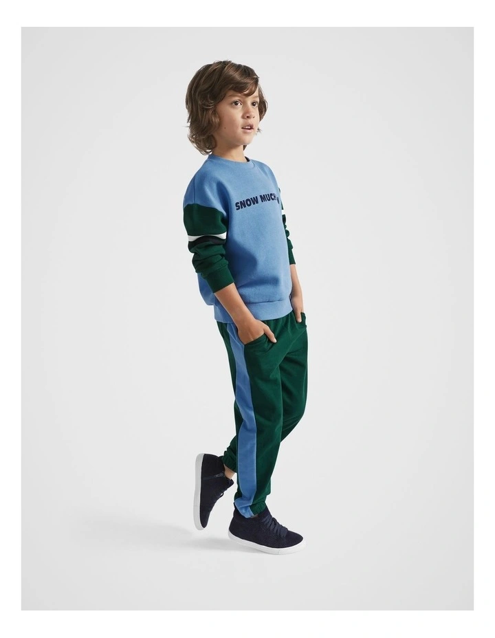 Snow Colourblock Sweat Top in Stormy Blue
