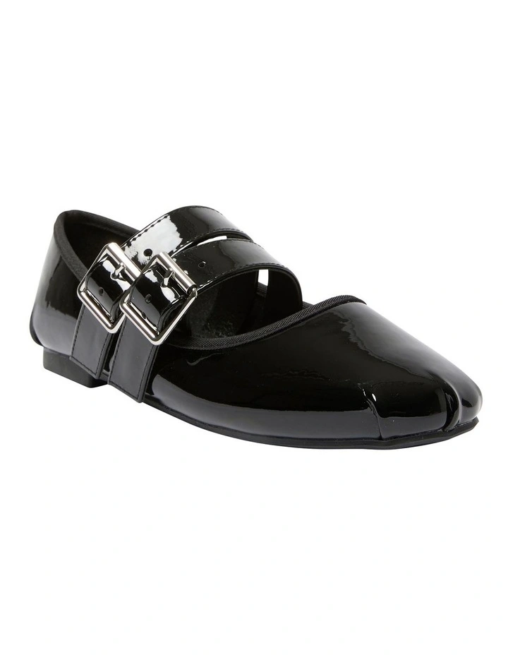 Renata Ballet Flats in Black Patent
