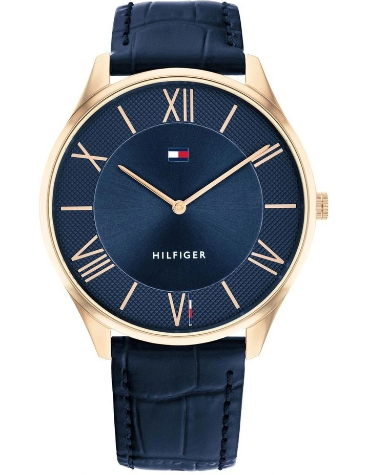 Becker Ionic Plated Rose Gold Steel Watch in Blue