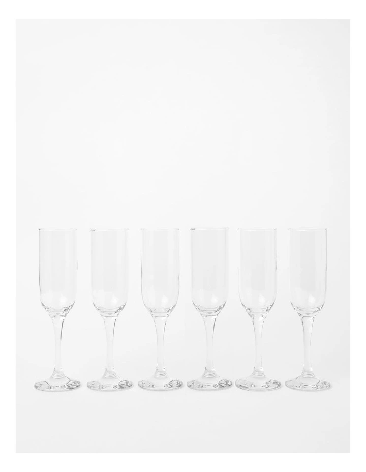 Mable Champagne Flute 190ml Set Of 6 in Plain