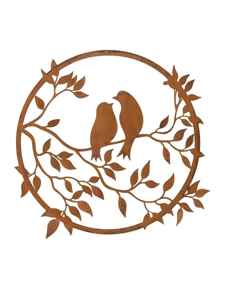 Laser Cut Birds Wall Art in Rust