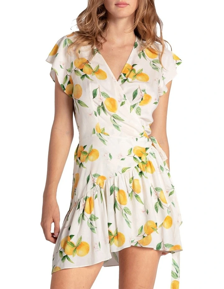 Love Shack Mini Wrap Dress in Orange