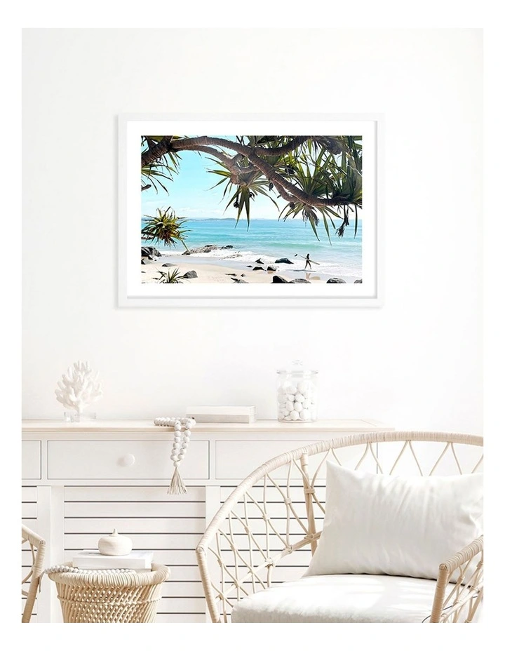 Australian Made Ocean View Art Print A2 in White Frame