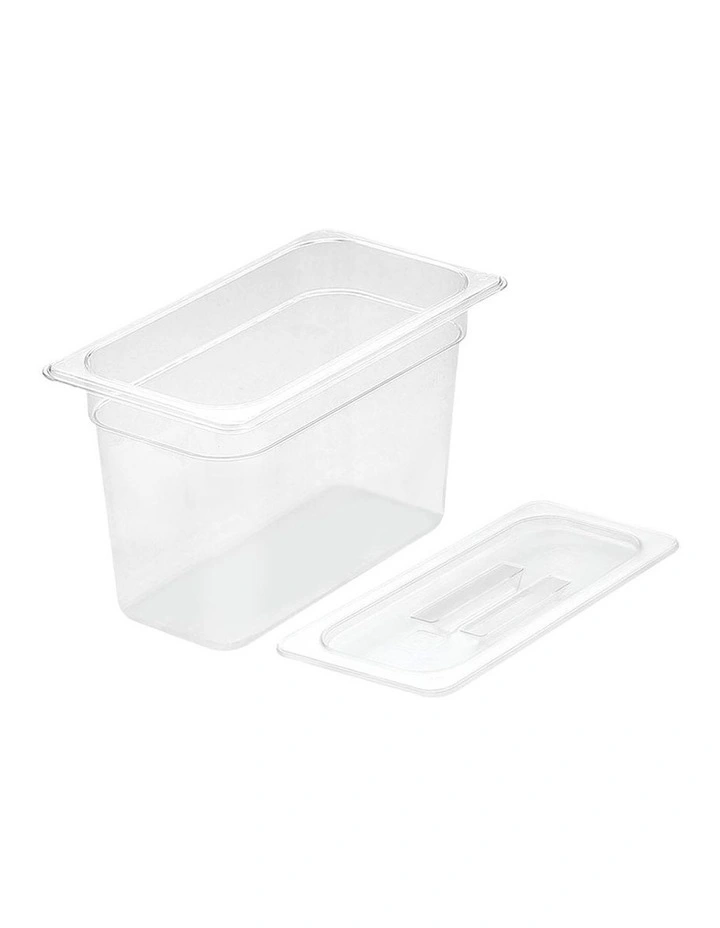 Gastronorm Pan 1/3 Food Tray with Lid 200mm in Clear